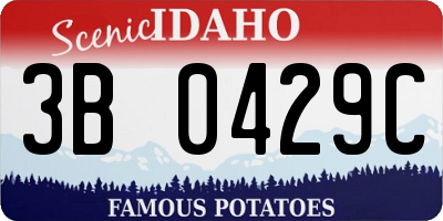 ID license plate 3B0429C