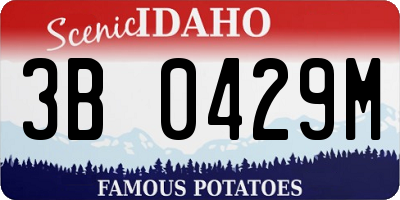 ID license plate 3B0429M