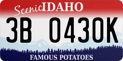 ID license plate 3B0430K