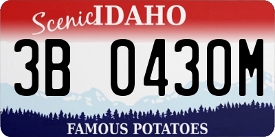 ID license plate 3B0430M