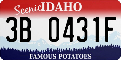 ID license plate 3B0431F