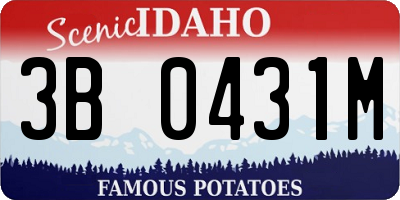 ID license plate 3B0431M