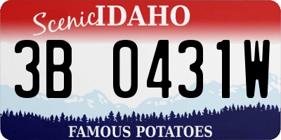 ID license plate 3B0431W