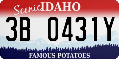 ID license plate 3B0431Y