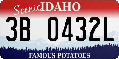 ID license plate 3B0432L