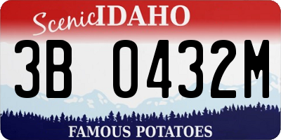 ID license plate 3B0432M