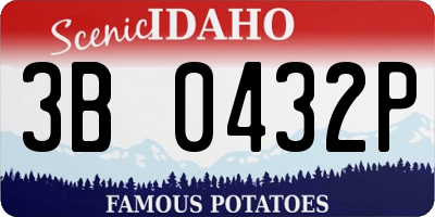 ID license plate 3B0432P
