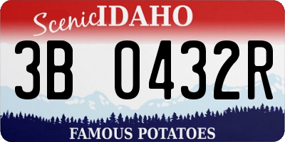 ID license plate 3B0432R