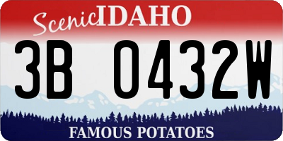 ID license plate 3B0432W