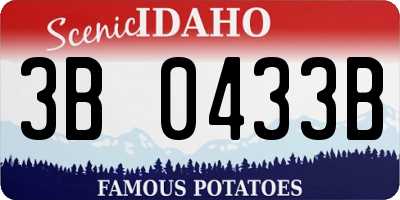 ID license plate 3B0433B