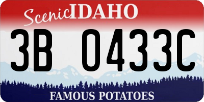 ID license plate 3B0433C