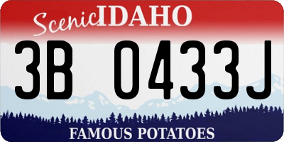 ID license plate 3B0433J