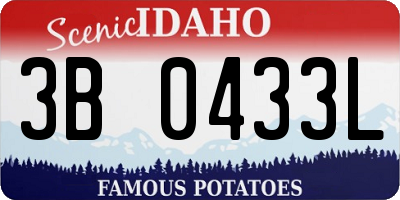 ID license plate 3B0433L
