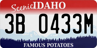 ID license plate 3B0433M