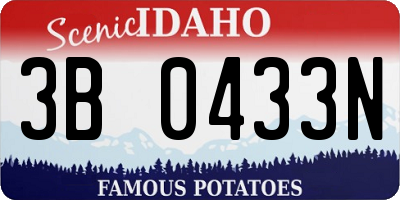 ID license plate 3B0433N