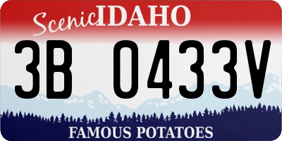 ID license plate 3B0433V