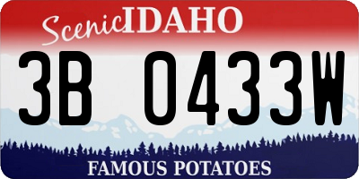 ID license plate 3B0433W