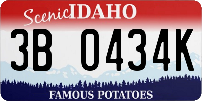 ID license plate 3B0434K