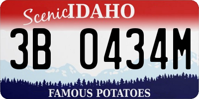 ID license plate 3B0434M