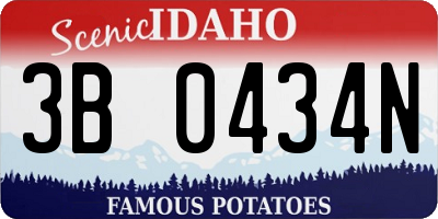 ID license plate 3B0434N