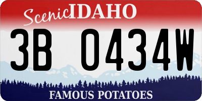 ID license plate 3B0434W