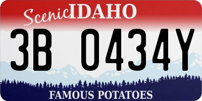 ID license plate 3B0434Y