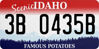 ID license plate 3B0435B
