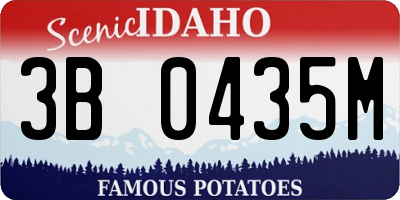 ID license plate 3B0435M