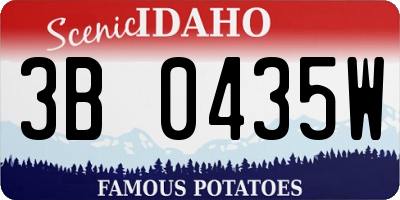 ID license plate 3B0435W