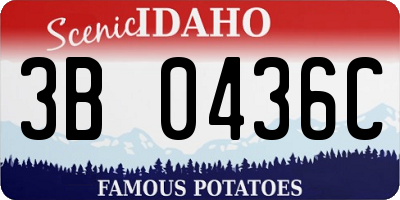 ID license plate 3B0436C