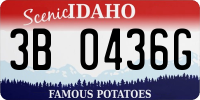 ID license plate 3B0436G