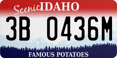 ID license plate 3B0436M