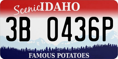 ID license plate 3B0436P