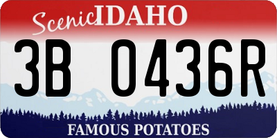 ID license plate 3B0436R