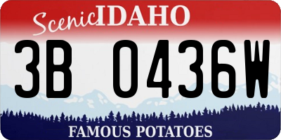 ID license plate 3B0436W