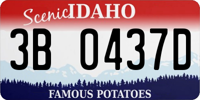 ID license plate 3B0437D