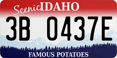 ID license plate 3B0437E