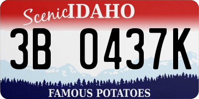 ID license plate 3B0437K