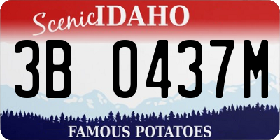 ID license plate 3B0437M