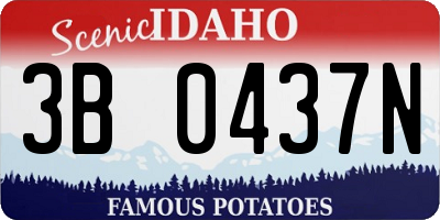 ID license plate 3B0437N