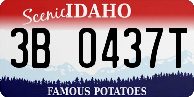 ID license plate 3B0437T