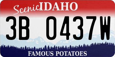 ID license plate 3B0437W