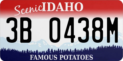 ID license plate 3B0438M
