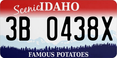 ID license plate 3B0438X