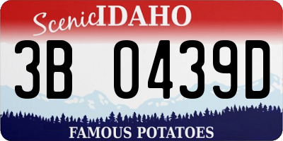 ID license plate 3B0439D