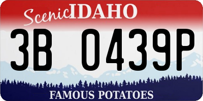 ID license plate 3B0439P