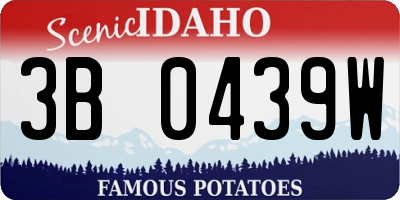 ID license plate 3B0439W