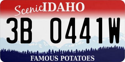 ID license plate 3B0441W