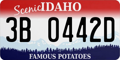 ID license plate 3B0442D
