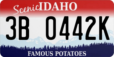 ID license plate 3B0442K